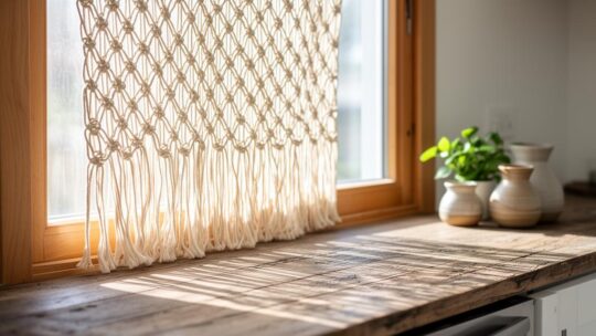 Rideau macramé cuisine : installation facile et décoration tendance pour vos brise-bise